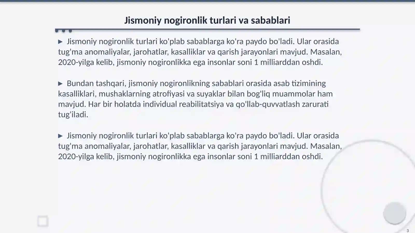 Jismoniy va aqliy nogironlik aniqlash va tahlil 3