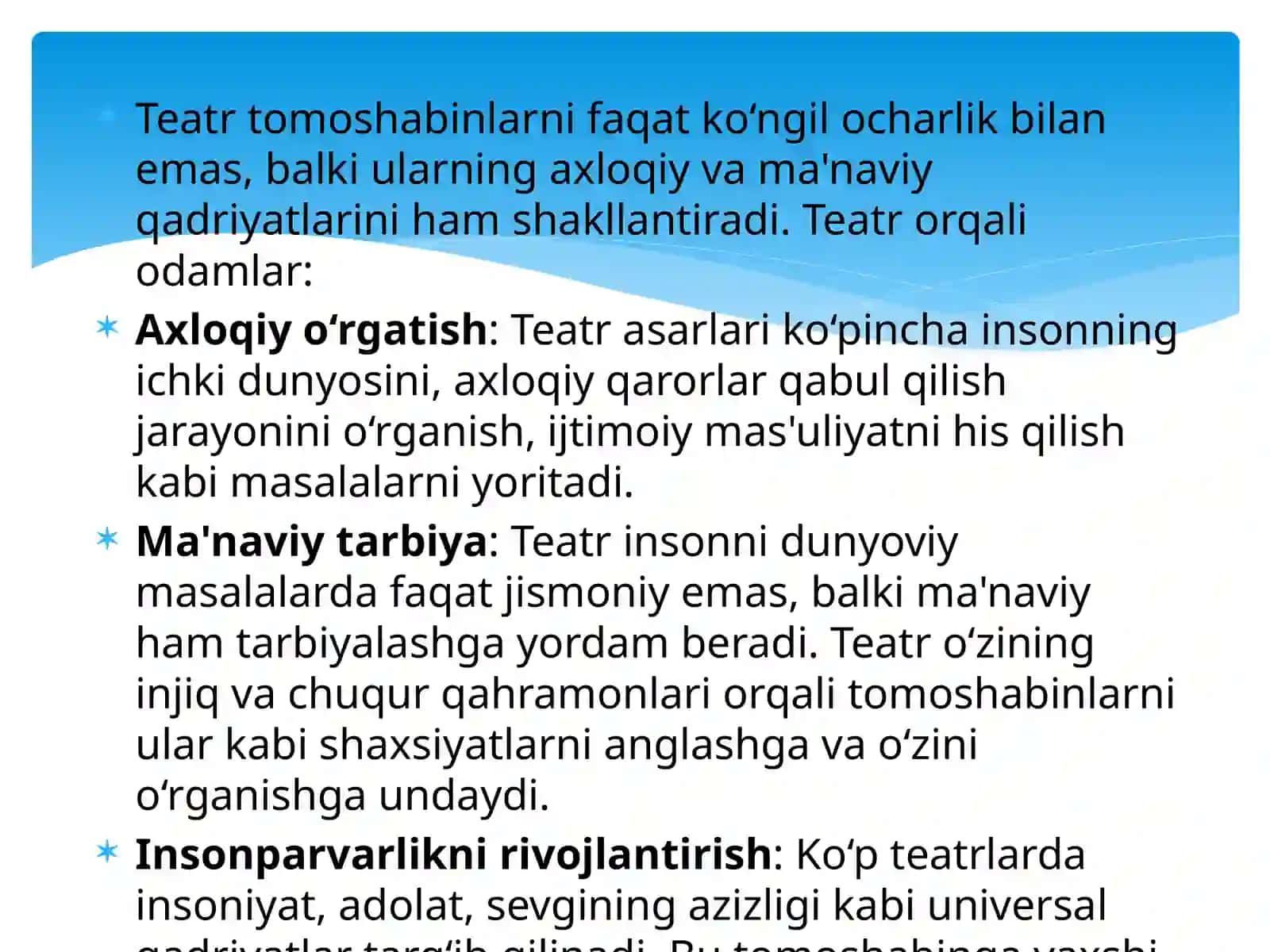 Teatr tarbiya, madaniyat, ma’naviyat va ma’rifat axborot maskani sifatida 3
