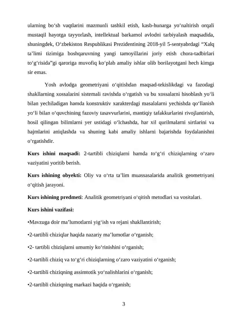 Ikkinchi tartibli chiziq va to‘g‘ri chiziqning o‘zaro vaziyati 3