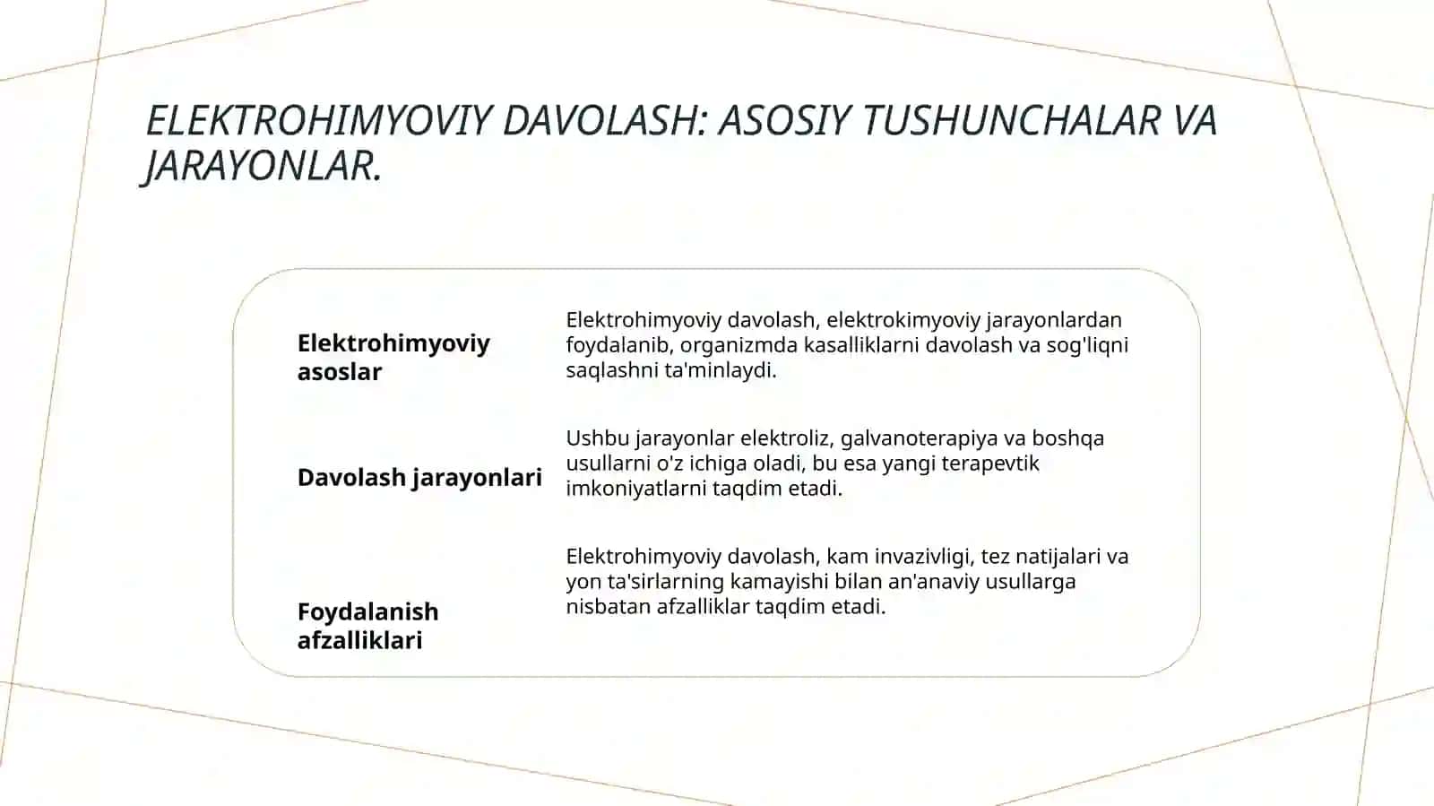 Elektrkimyoviy davolash va diagnostika usullari 3