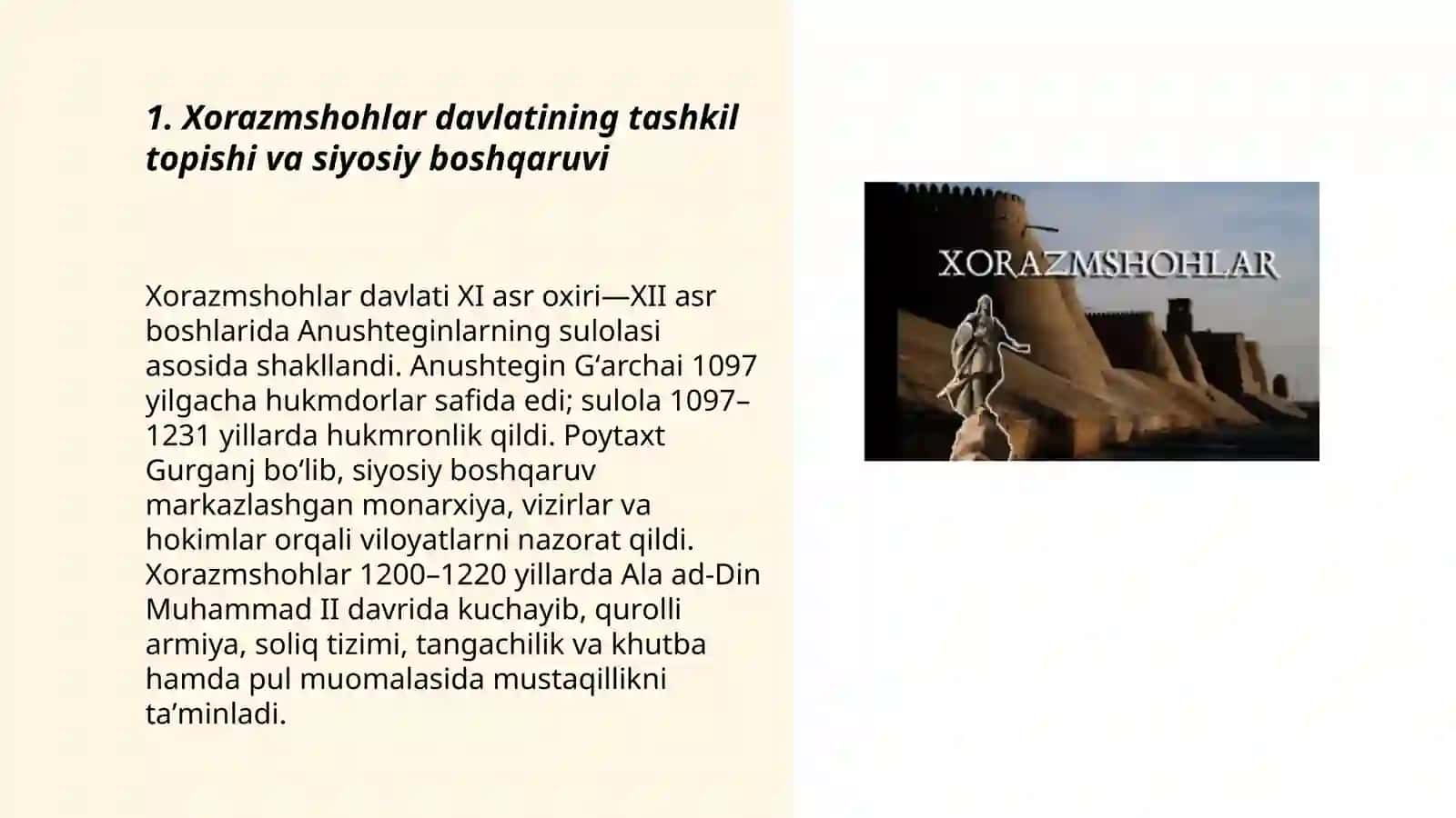 Xorazmshohlar davlat va ijtimoiy- iqtisodiy hayot 3