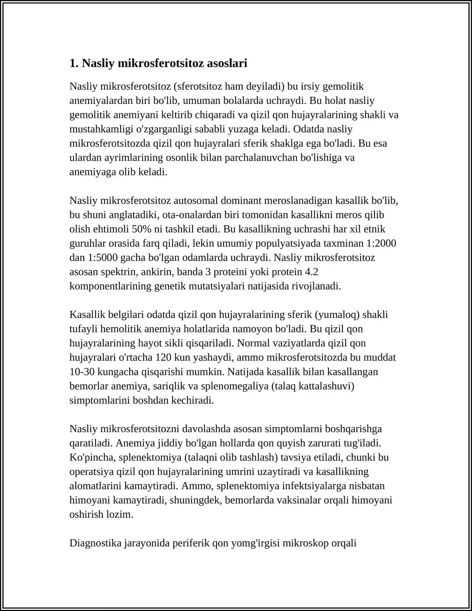 NASLIY MIKROSFEROTSITOZ, G-6-FDG DEFITSIT ANEMIYA LABARATOR DIAGNOSTIKASI 3