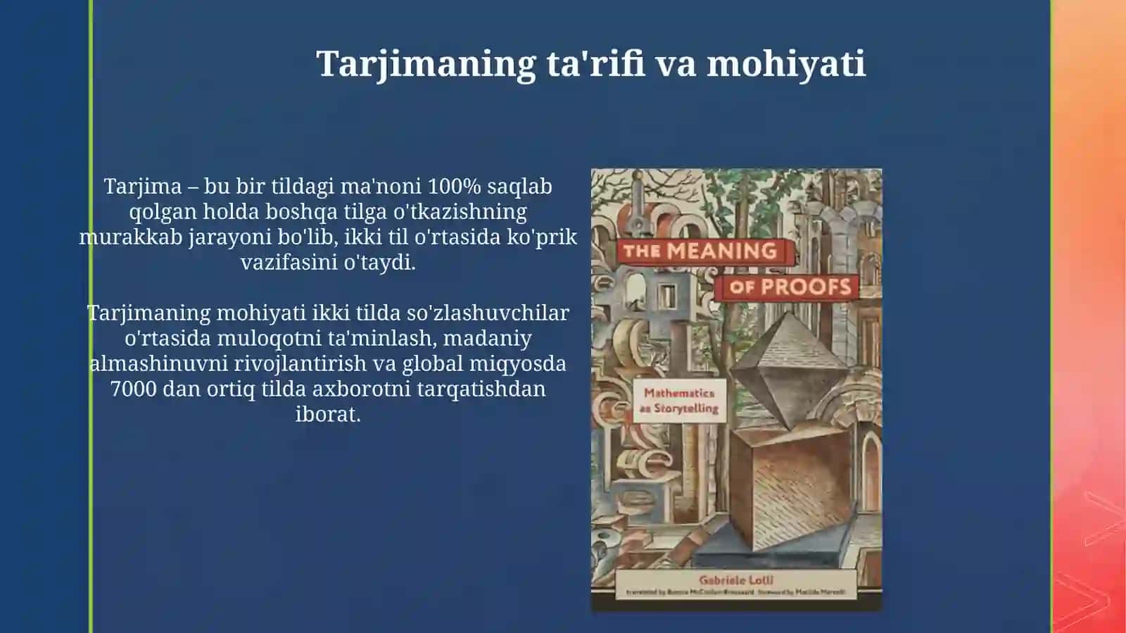 Tarjima -amaliy tilshunoslikning muhim tarmog‘i sifatida 3