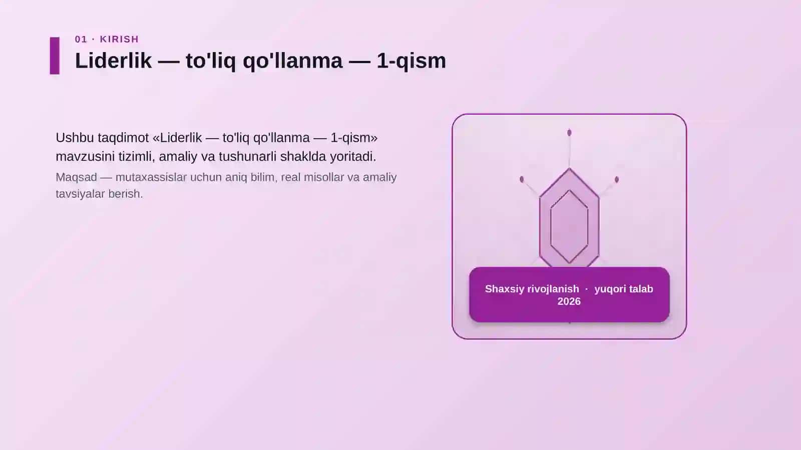 Liderlik — to'liq qo'llanma — 1-qism 3