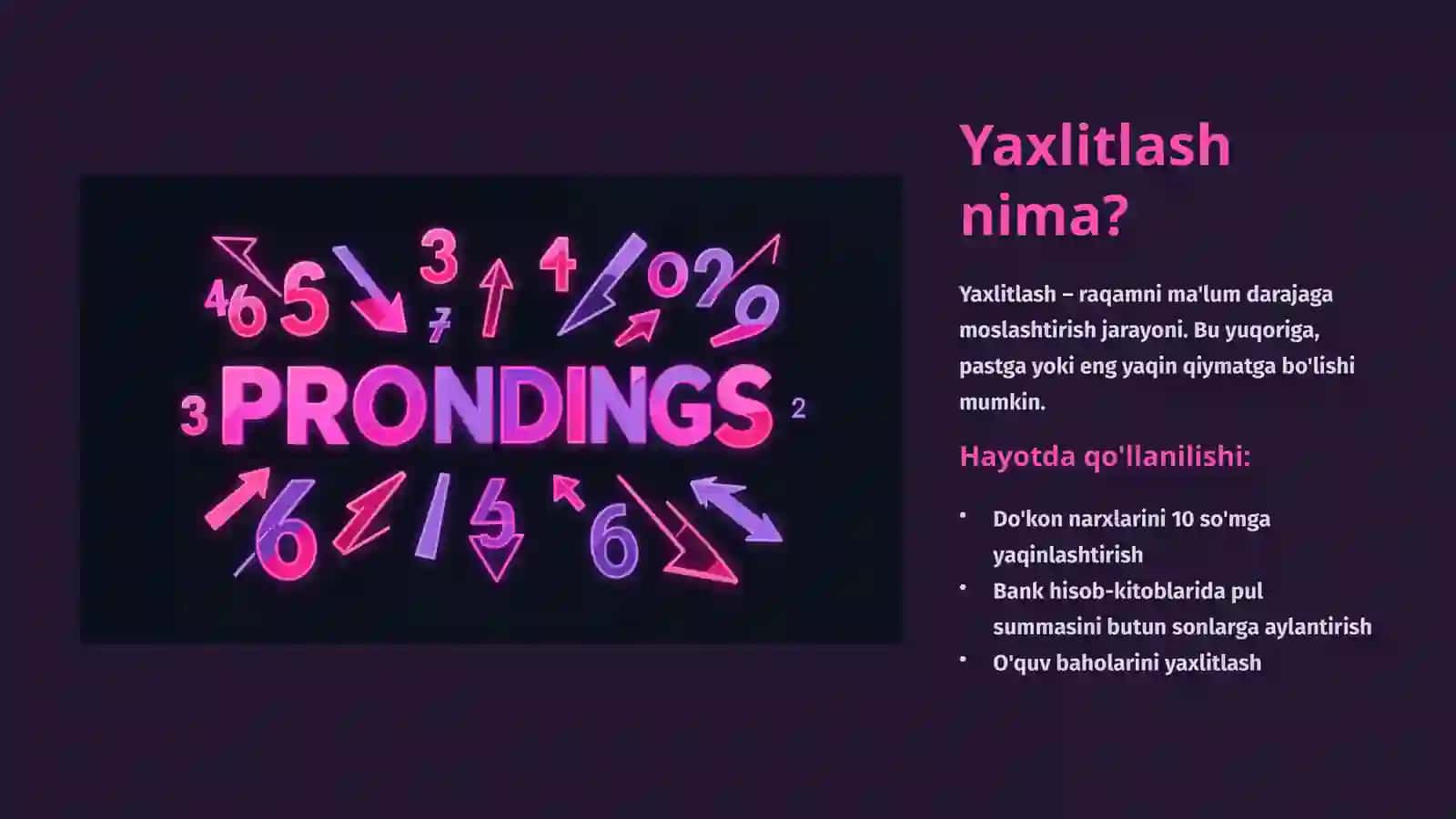 Yaxlitlash funksiyalari 3