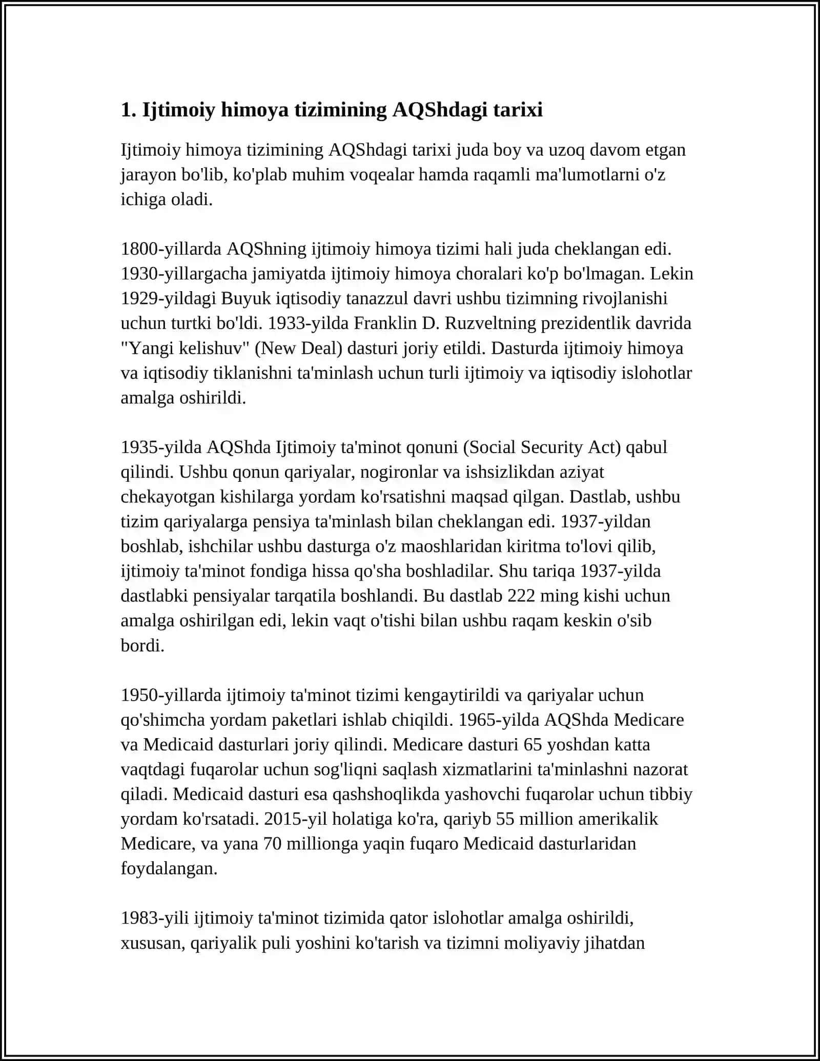 IJTIMOIY HIMOYANING “AMERIKACHA MODELI “ 3