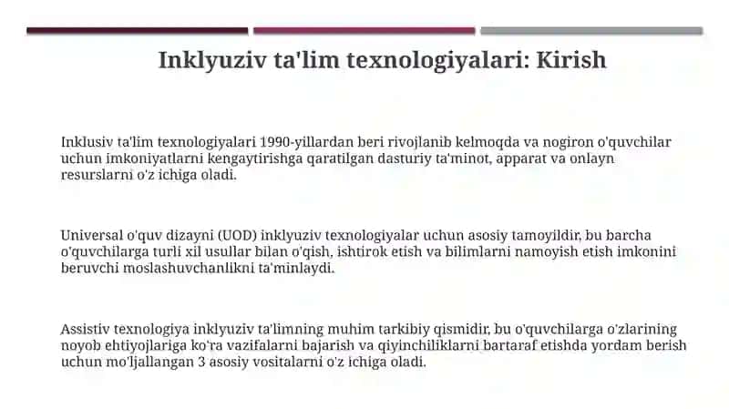 Inklyuziv ta'lim texnologiyasi 3