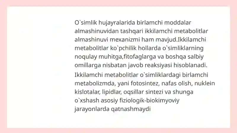 oʻsimliklarda ikkilamchi metabolitlar 3