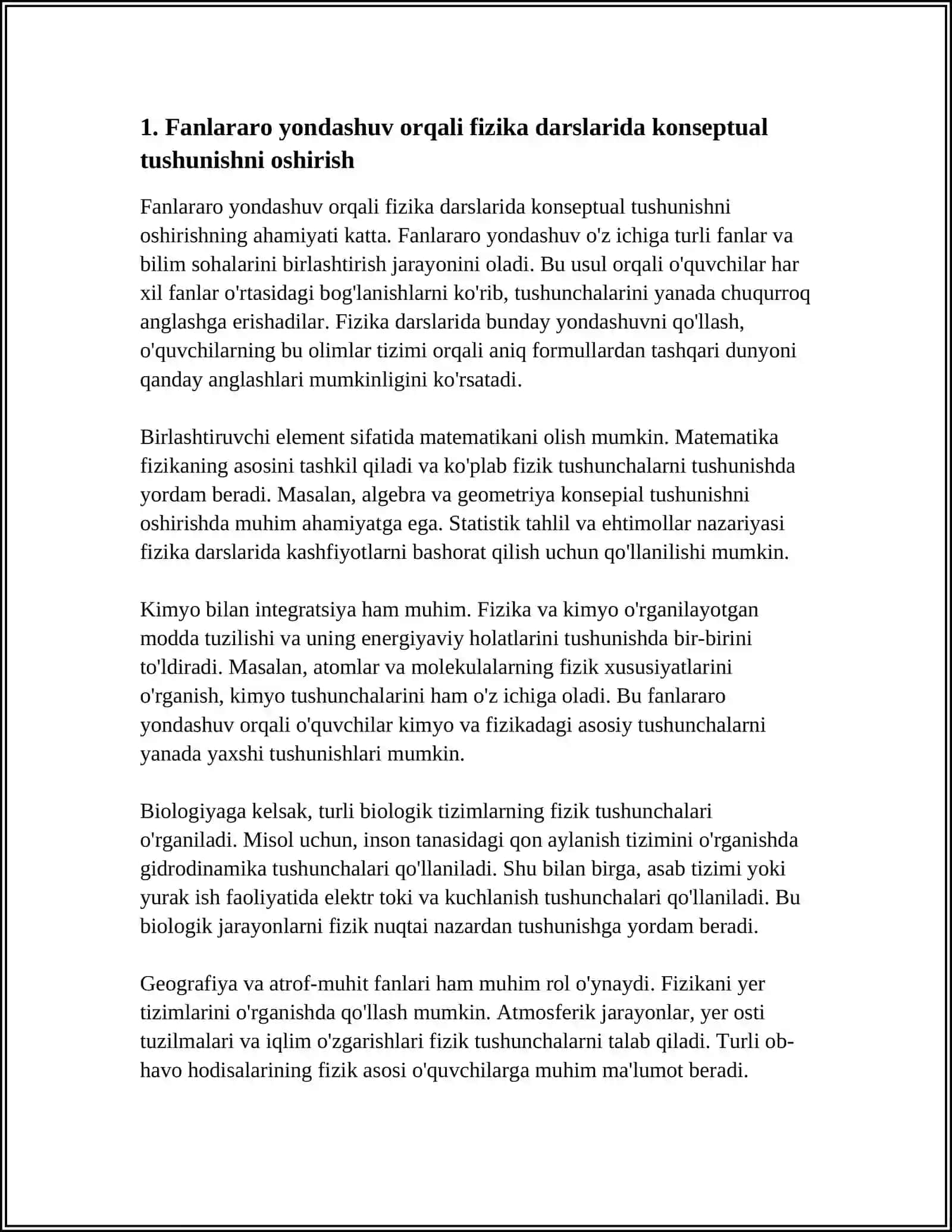 FIZIKA ÓQITISHDA FANLARARO BOG'LANISHNING ROLI 3
