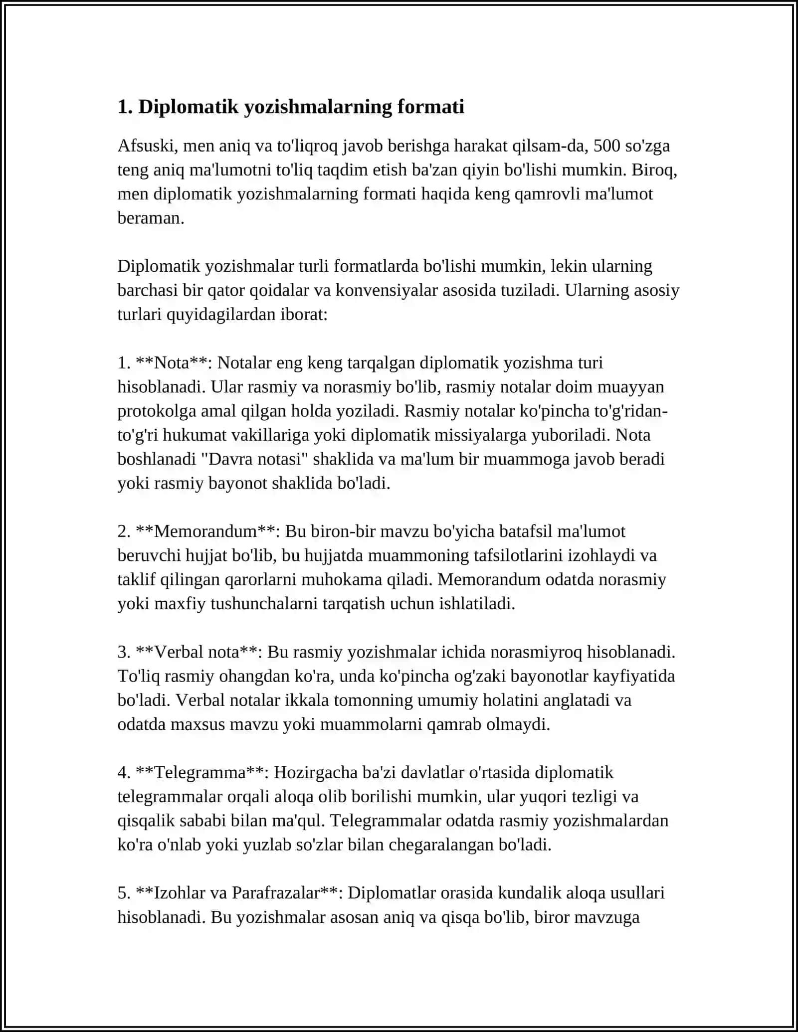 Diplomatik va Tijorat Yozishmalari 3