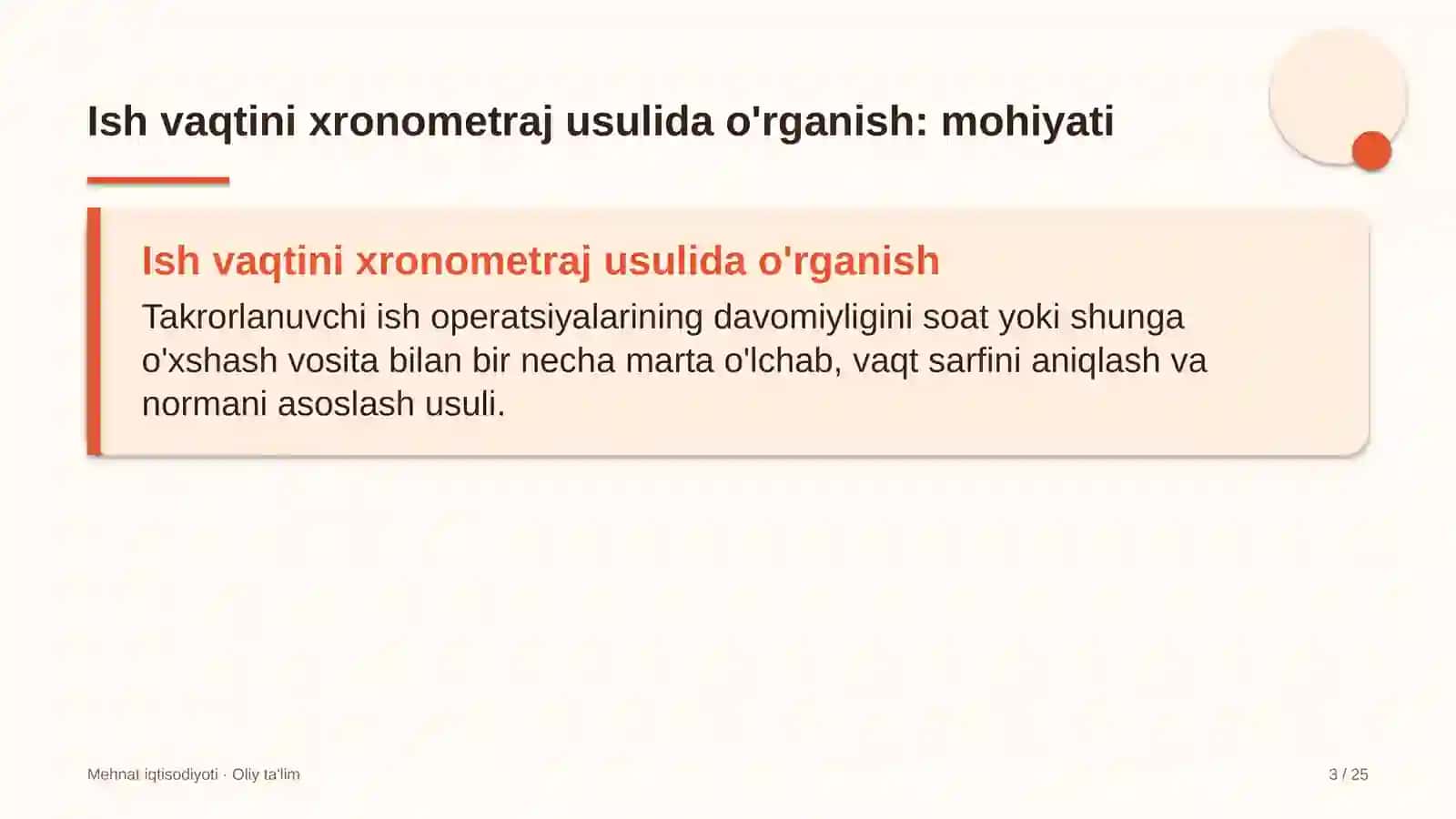 elektrotexnika sanoatida ish vaqtini xronometraj usulida o'rganish 8551 3