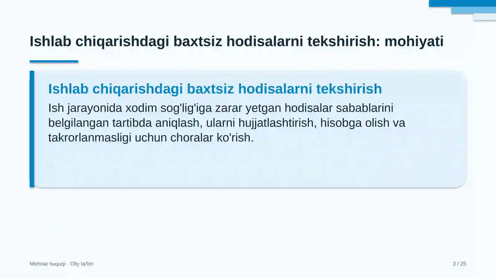gilam to'qish korxonalarida ishlab chiqarishdagi baxtsiz hodisalarni tekshirish va hisobga olish 7401 3