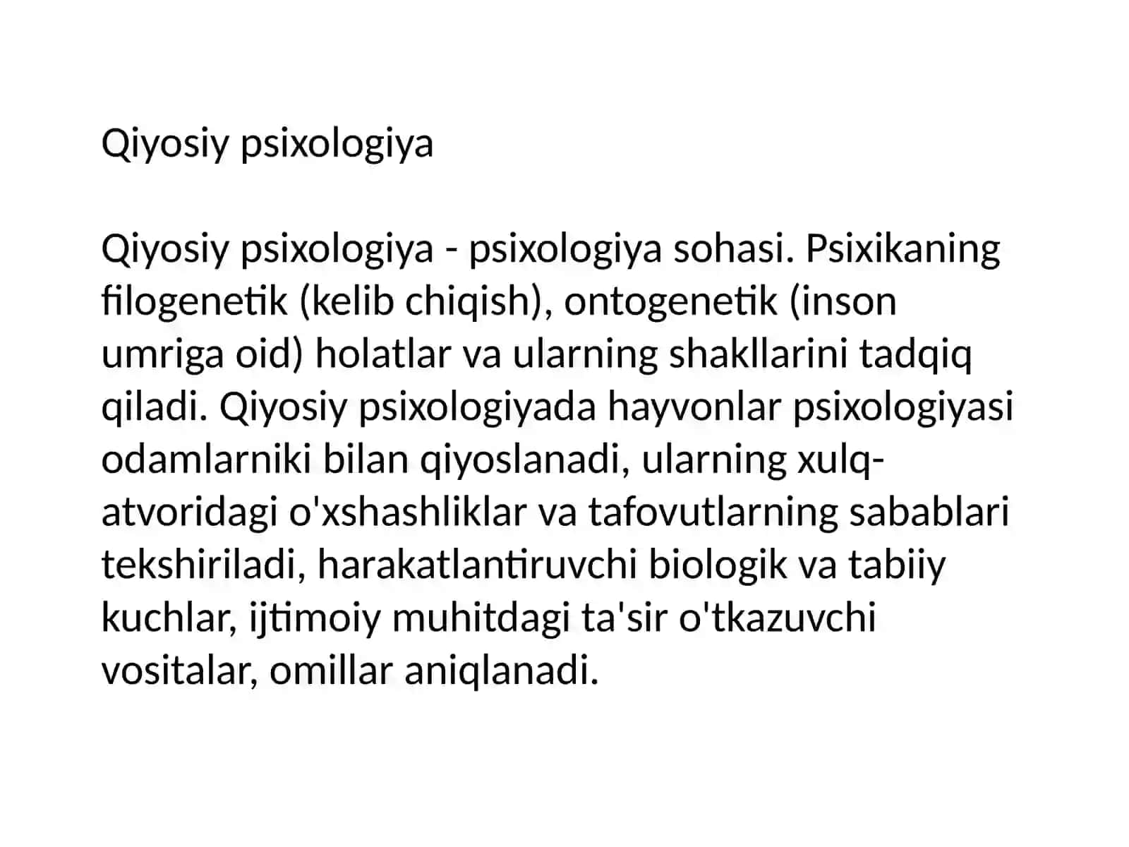 Qiyosiy psixalogiya 3