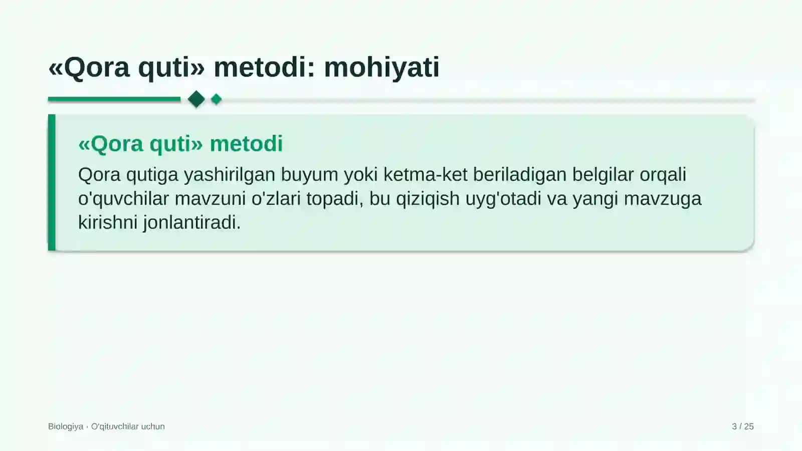 biologiya darslarida qora quti metodidan foydalanish 2592 3