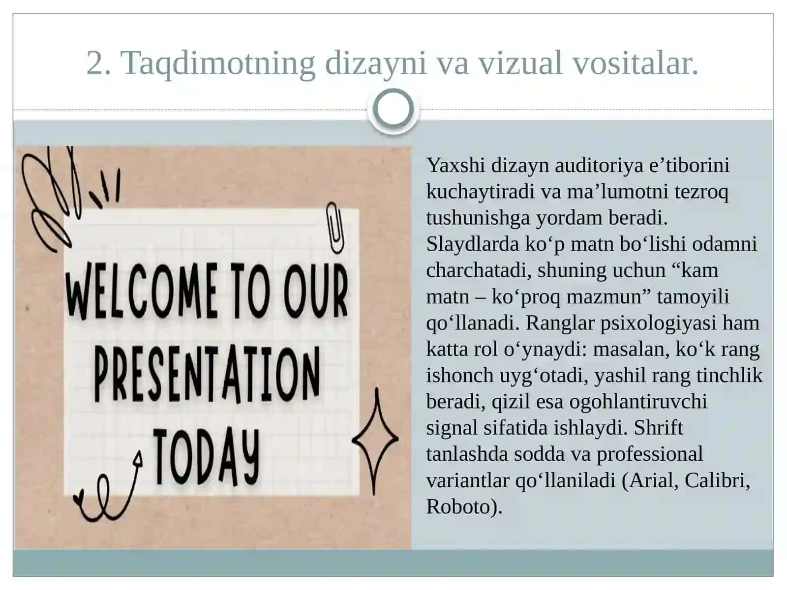 Taqdimotning mazmuniy bosqichlari 3