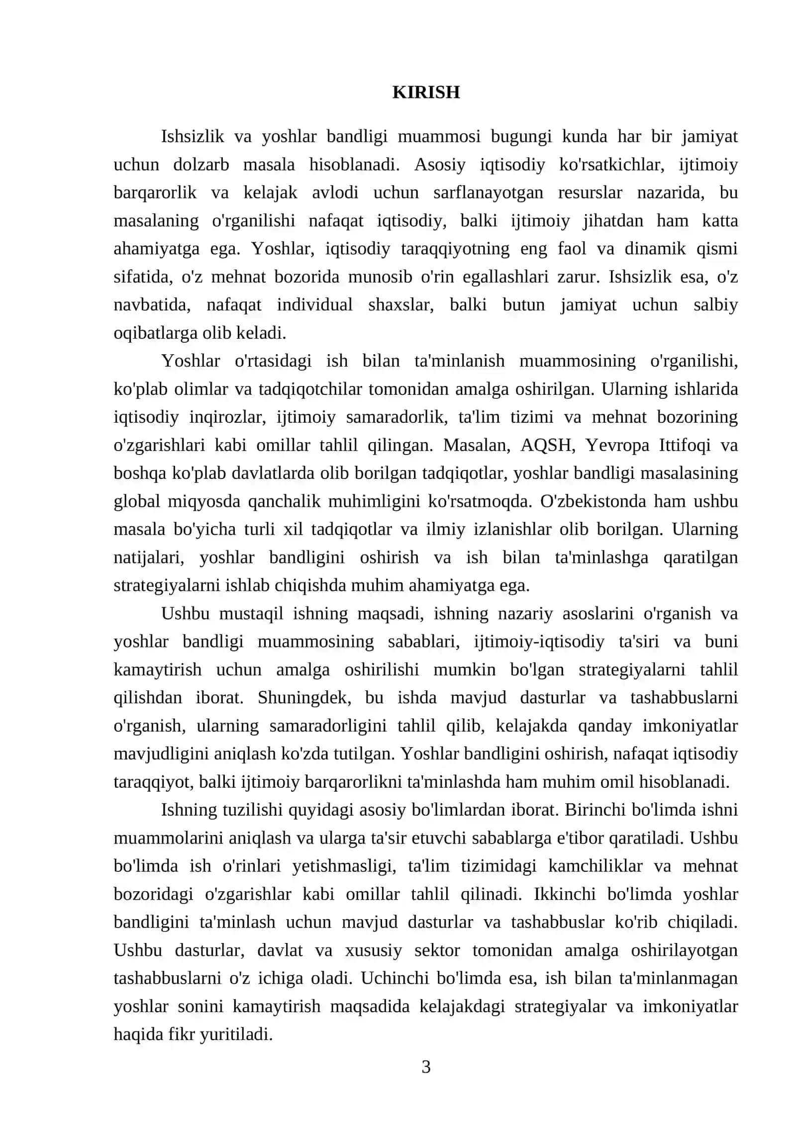 Ishsizlik va yoshlar bandligi muammosi 3