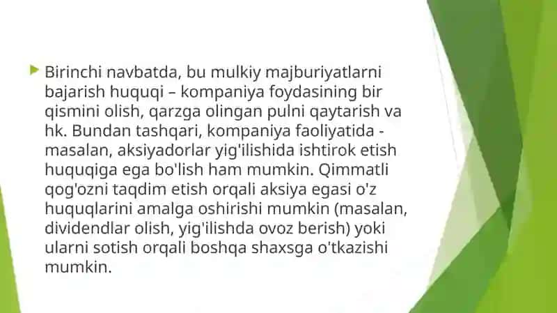 Qimmatli qog'ozlarning asosiy turlari – aksiya va obligatsiyalar 3