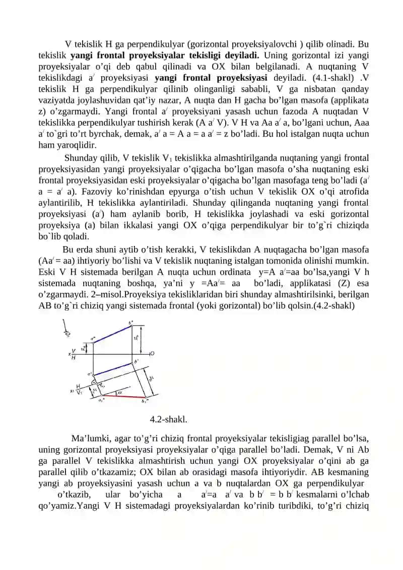 Proyeksiya Tekisliklari va Almashtirish Usullari 3