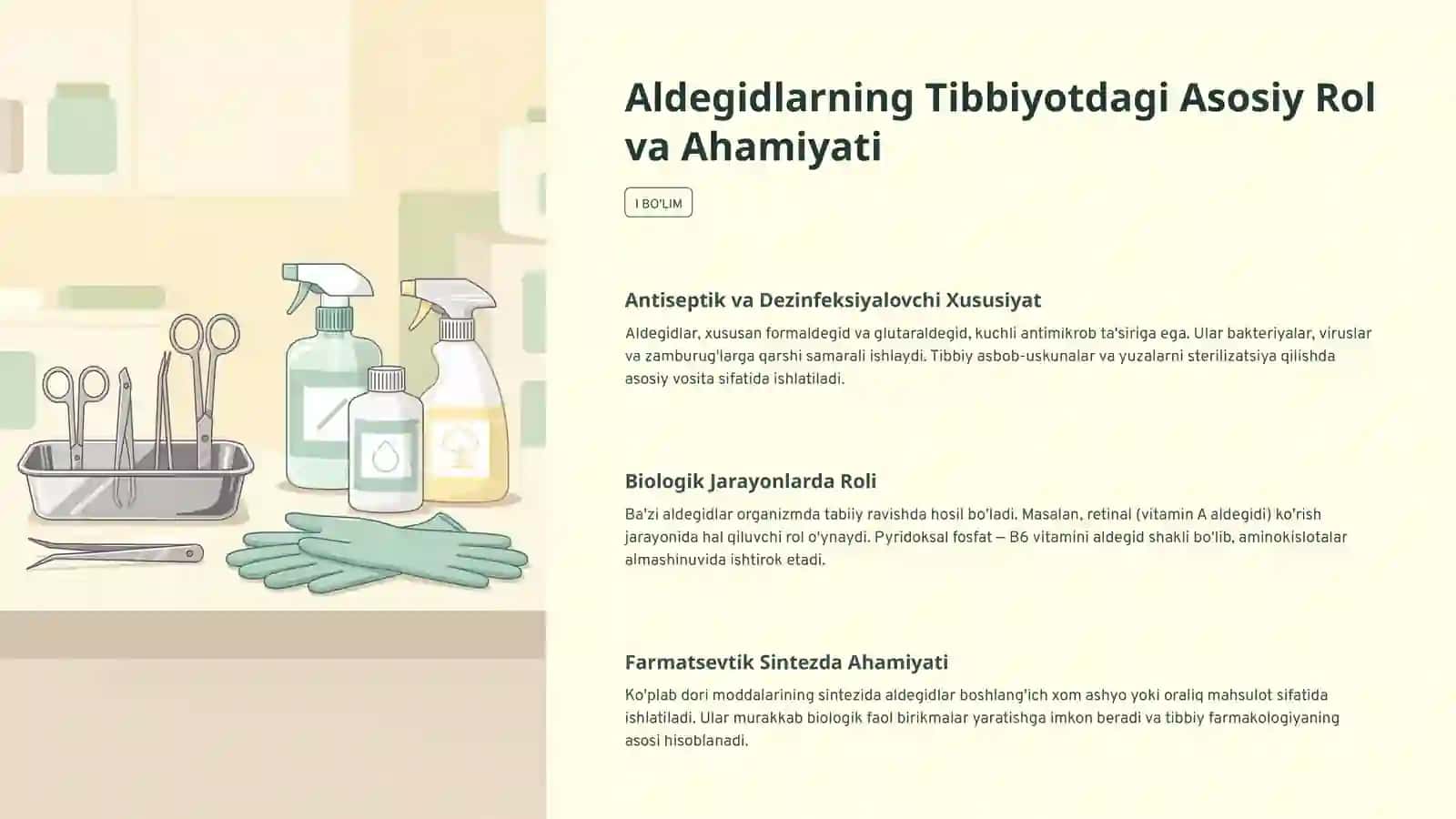Aldegidlarning Tibbiyotdagi Ahamiyati va Qo'llanilishi 3