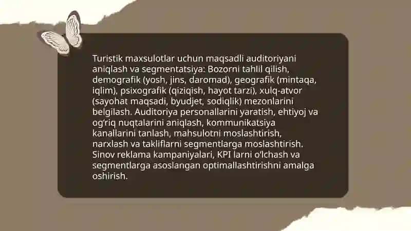 Turistik maxsulotlarni reklama qilish 3