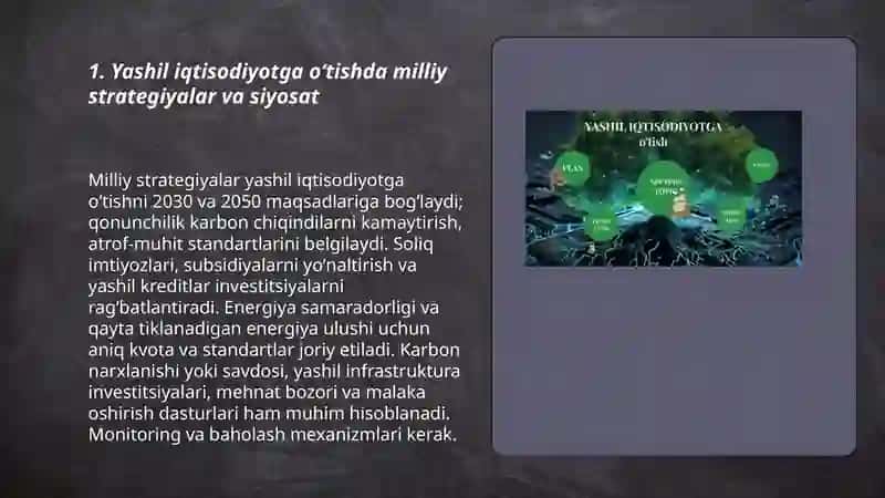 Yashil Iqtisodiyotga O'tish Tajribalari 3