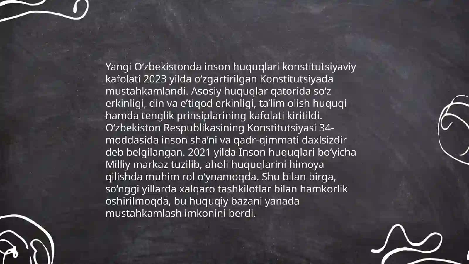 Yangi O‘zbekistonda inson haq-huquqlari va erkinliklari kafolatiningyaratilishi 3