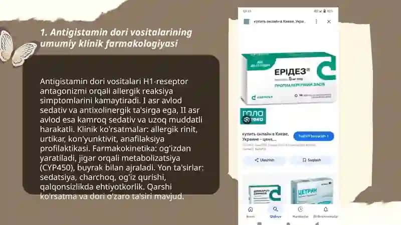 ANTIGISTAMIN DORI VOSITALARINING KLINIK FARMAKOLOGIYASI 3