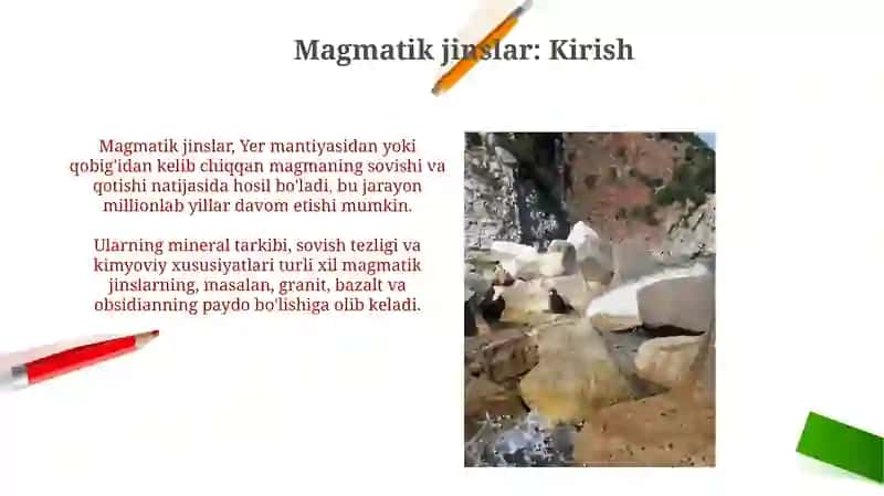 Magmatik tog' jinslari va ularning qurilish xossalari 3