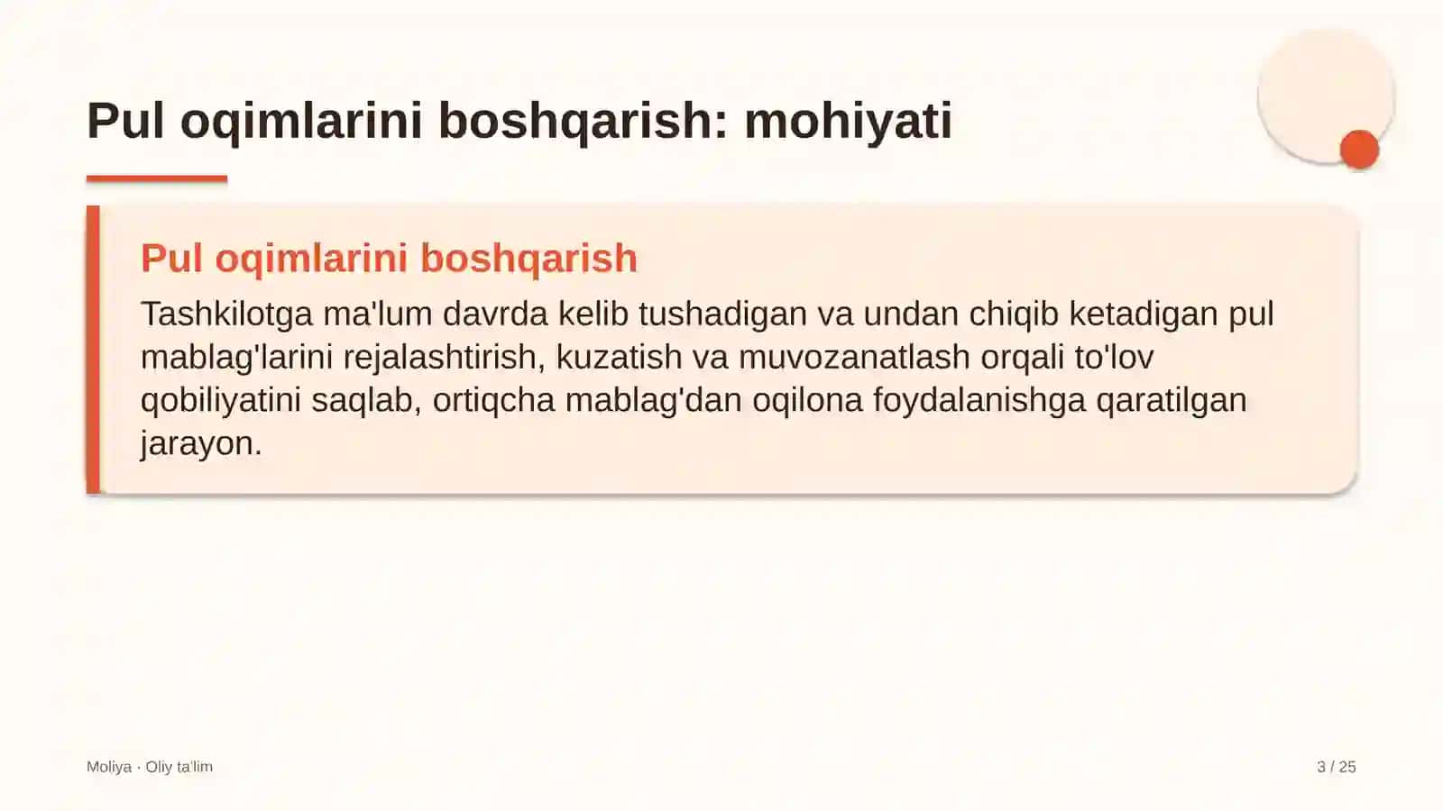 Pul oqimlarini boshqarish: mohiyati 3