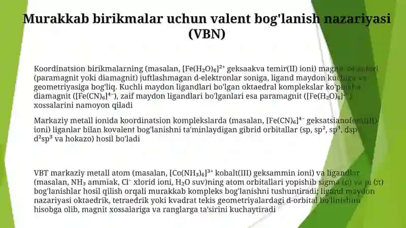 Xelat kompleks birikmalar 3