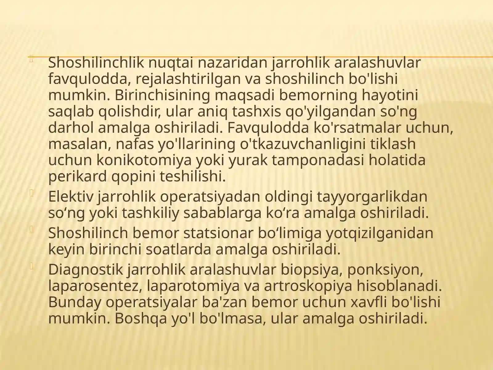 Xirurgik operatsiyalar va ularning davrlari 3
