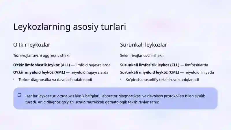 O'smalar (Leykozlar) Propedevtikasi 3