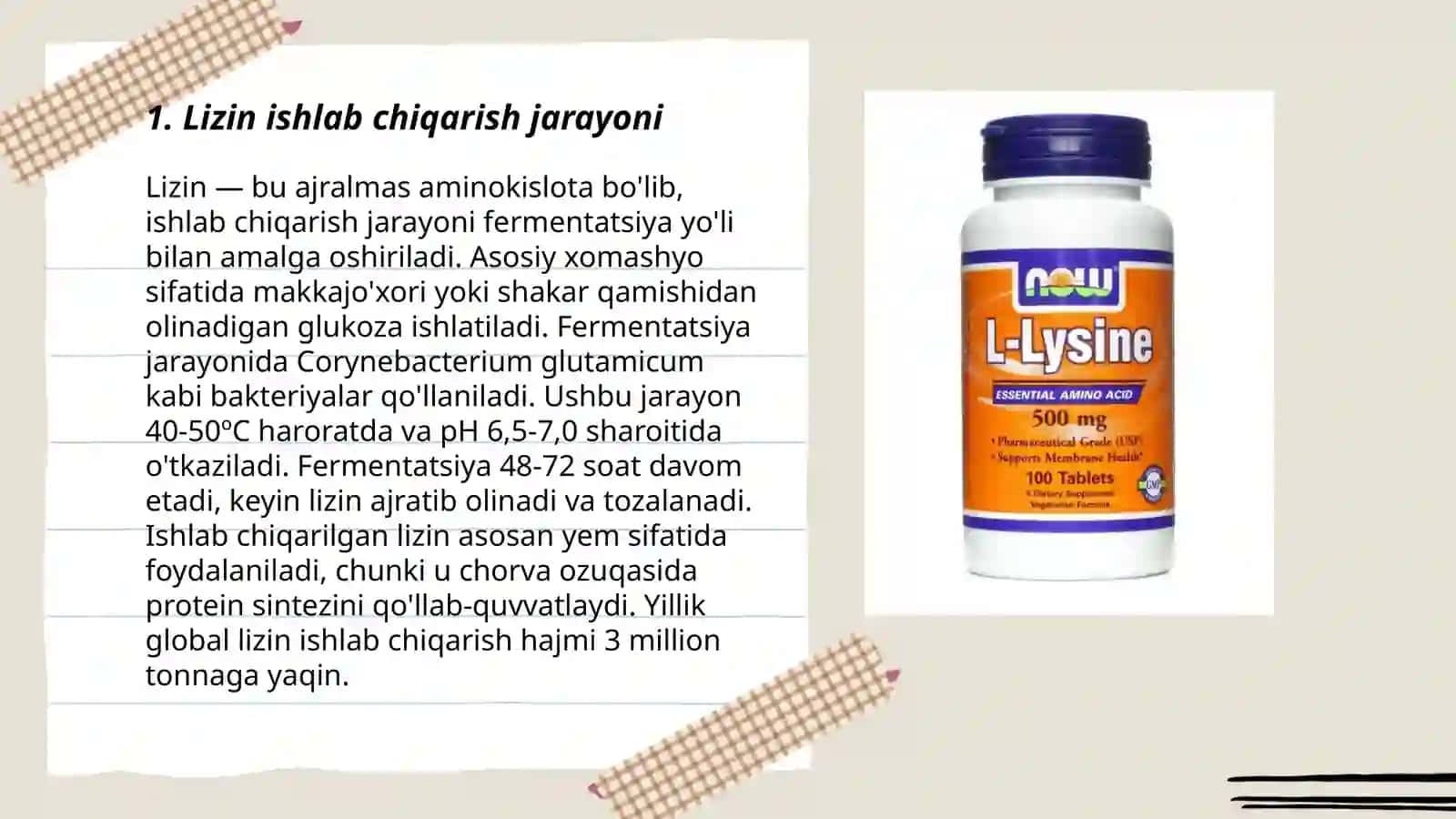 Lizin ishlab chiqarish texnologiyasi 3