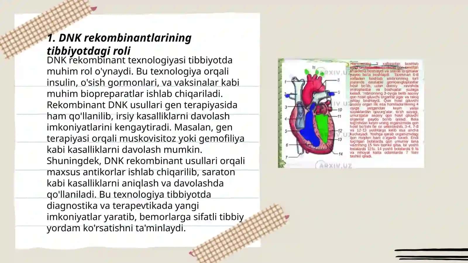 Tibbiyoda DNK rekombinantlarini qoʻllanilishi 3