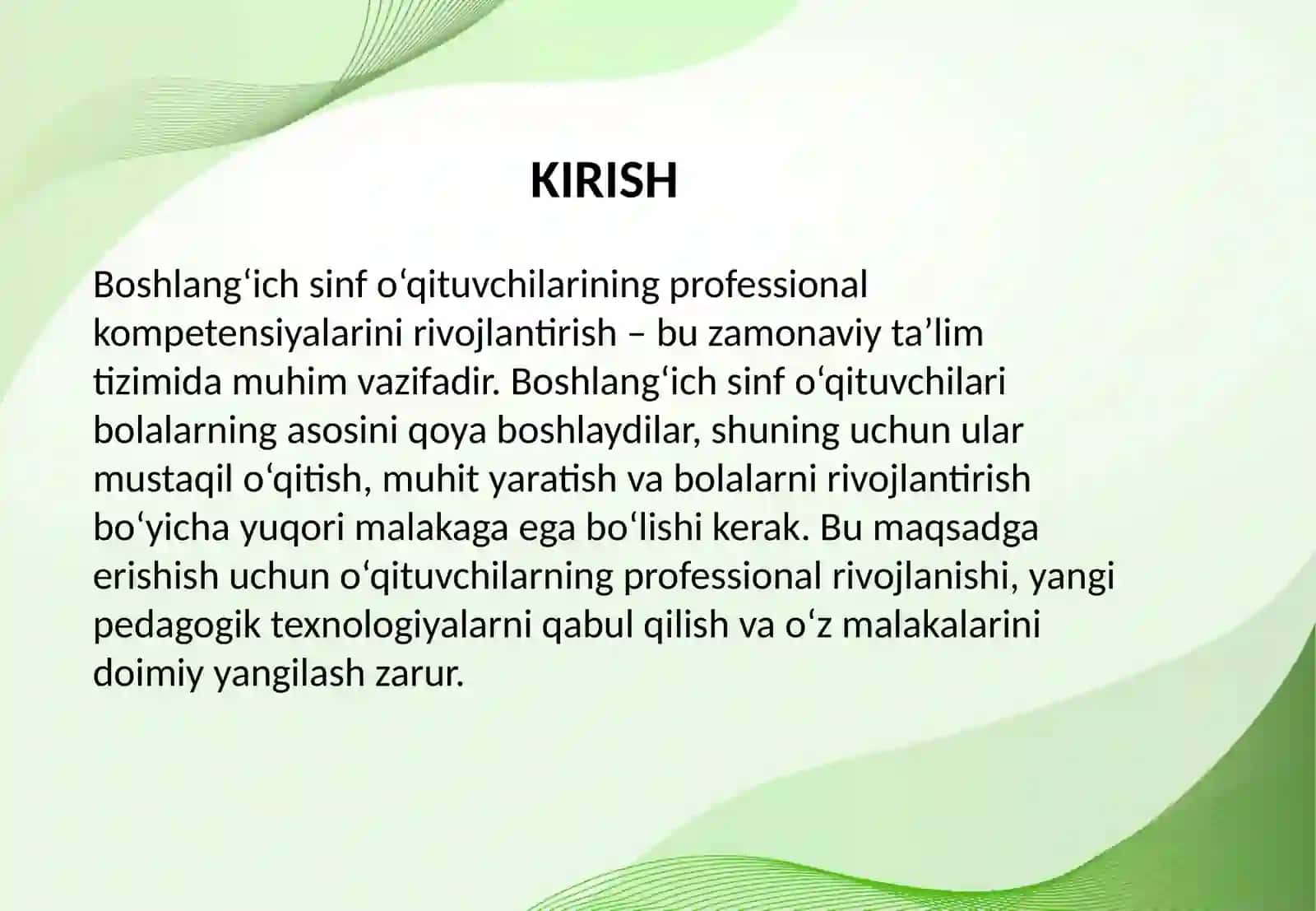 Boshlang‘ich sinf o‘qituvchilarining professional kompetensiyalarini rivojlantirish 3