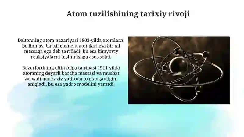 Atom tuzilishi nazaryasi va valentlilik yaratilish tarixi 3