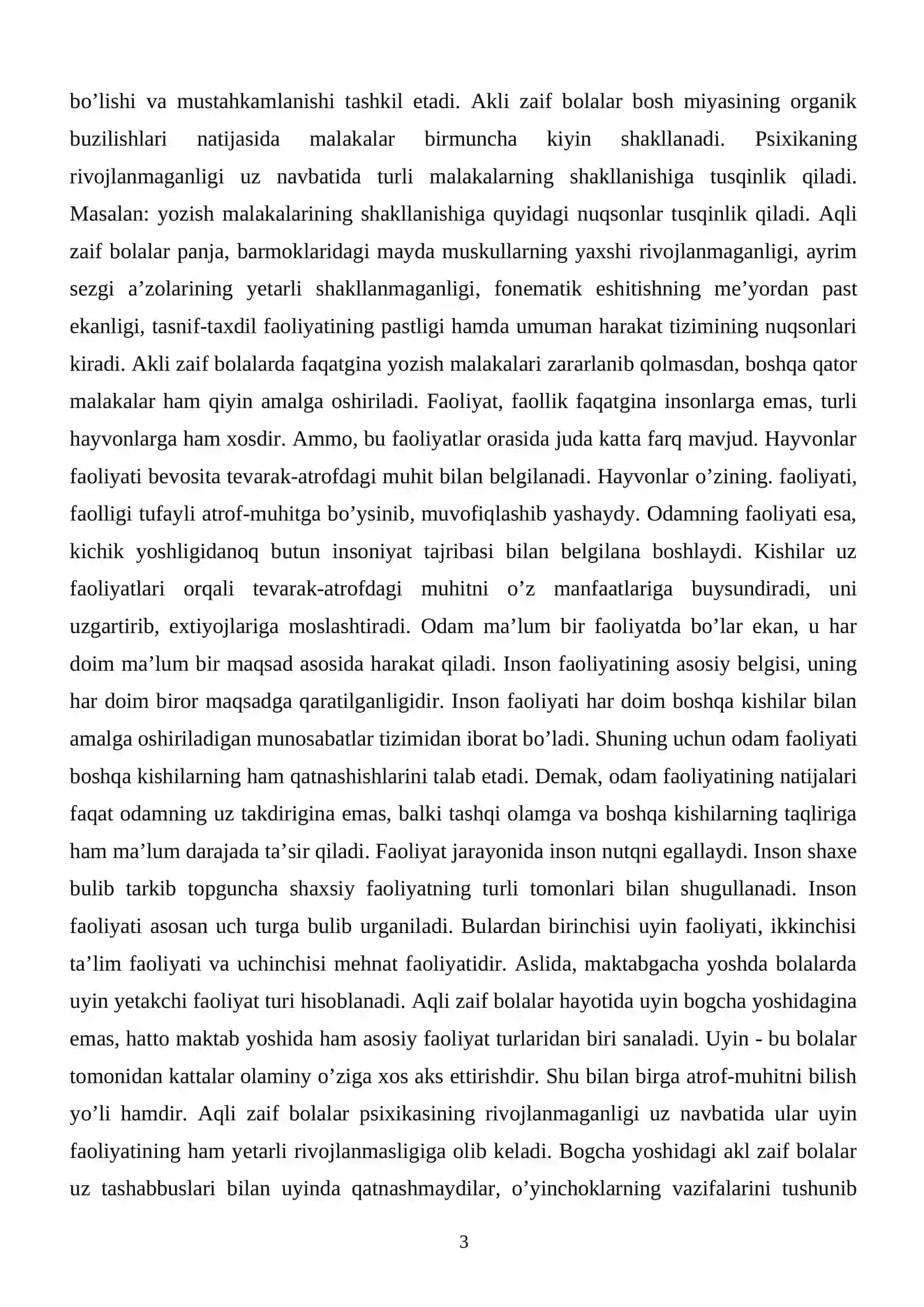 AQLI ZAIF BOLALARNING DIQQATINING O’ZIGA XOSLIGI 3