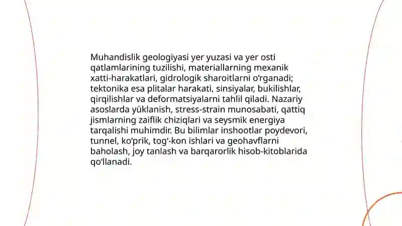 Muhandislik geologiyasi va tektonika bilan bog’liqligi 3