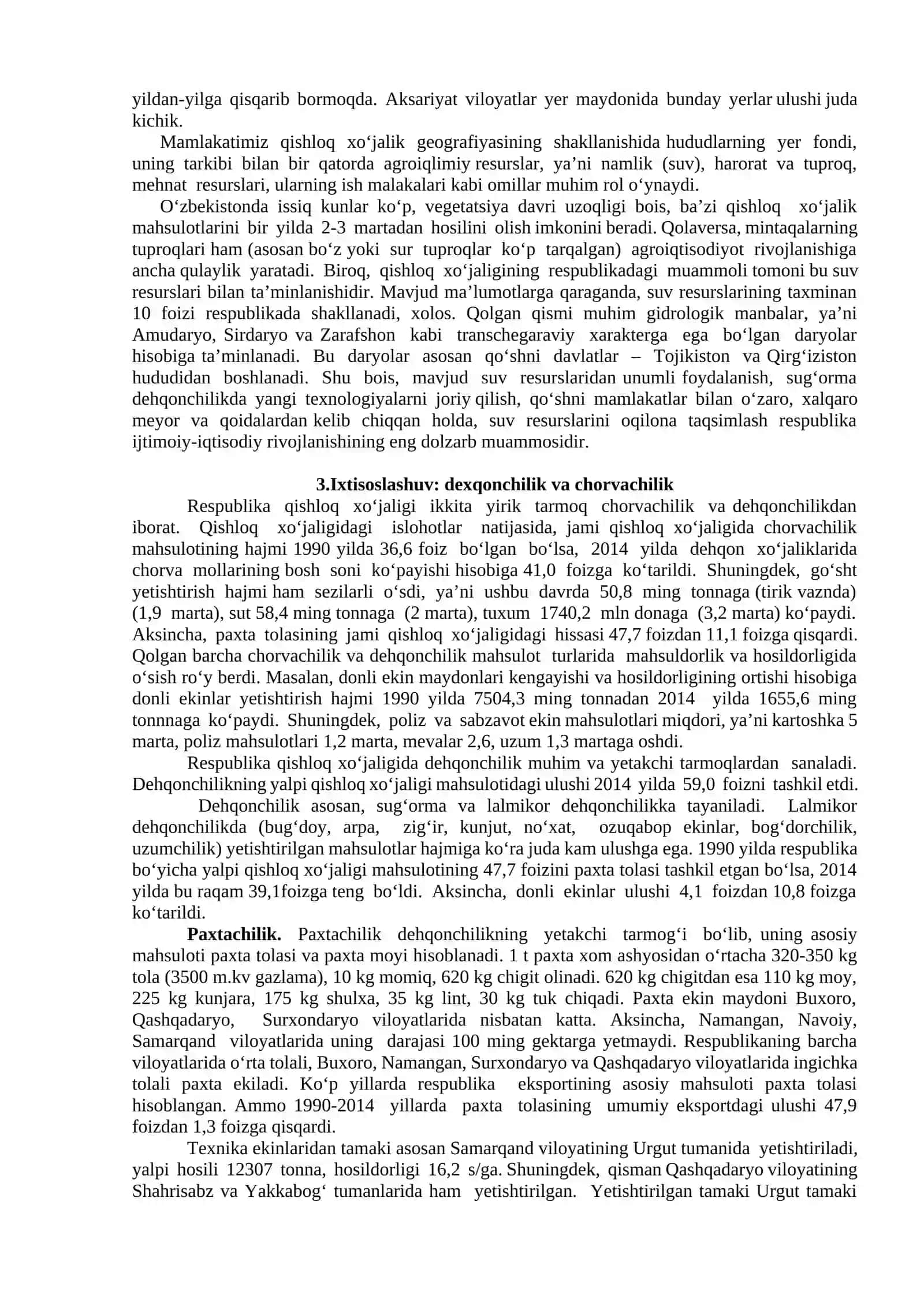 IQTISODIY ISLOHOTLARNI CHUQURLASHTIRISH SHAROITIDA QISHLOQ XО‘JALIGINING HUDUDIY IXTISOSLASHUVI 3