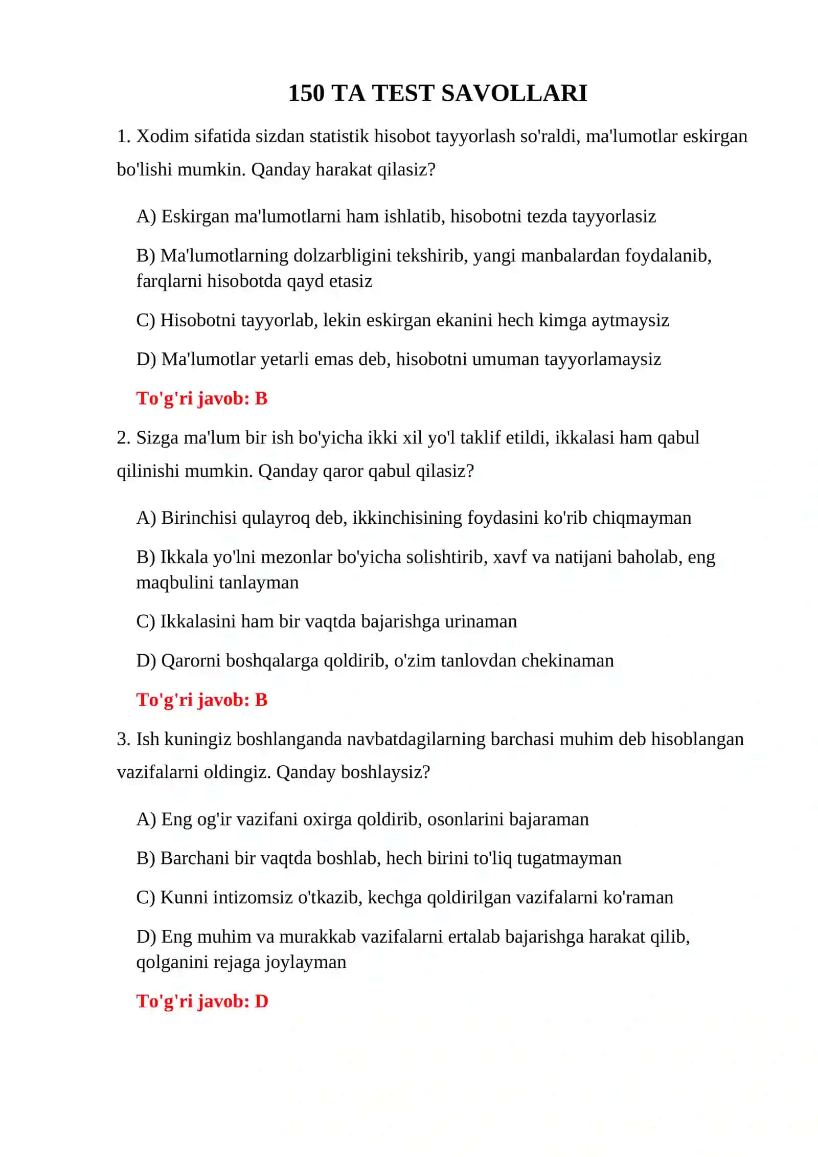 BOJXONA XODIMLARI PSIXOLOGIK TESTLARI 3