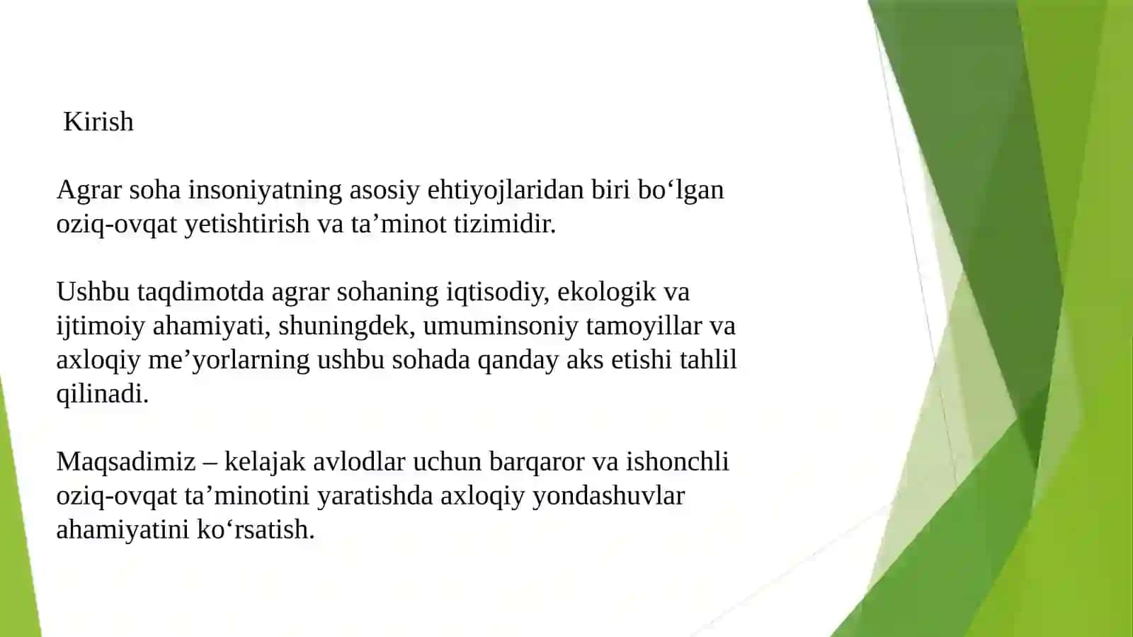 Agrarvaoziq-ovqat sohasida umuminsoniy tamoyillar va axloquistu vorligi 3