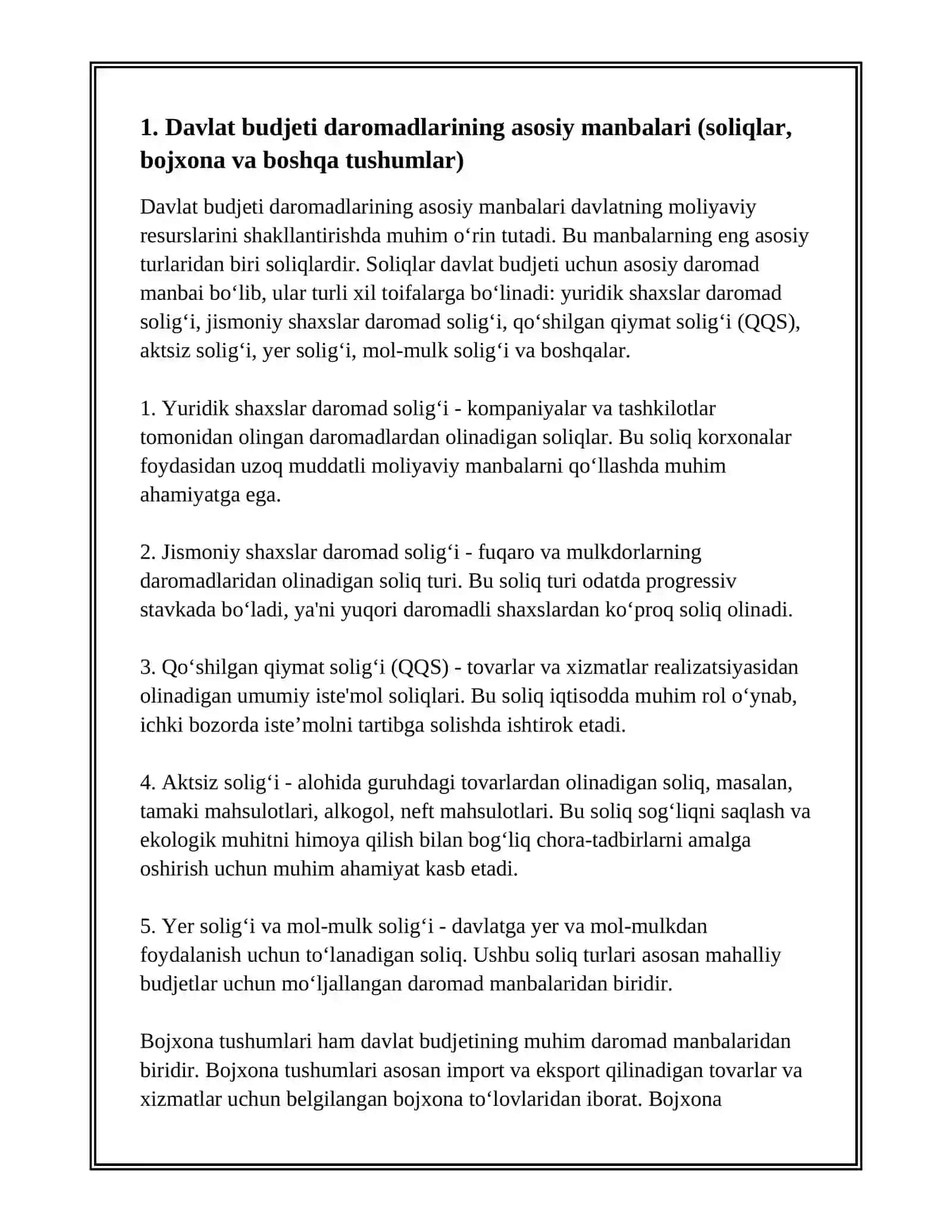 DAVLAT BUDJETI DAROMADLARI VA XARAJATLARI 3
