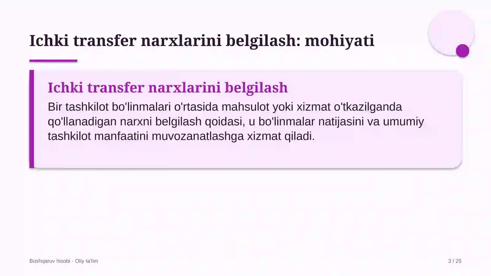 fintex kompaniyalarida ichki transfer narxlarini belgilash 5640 3