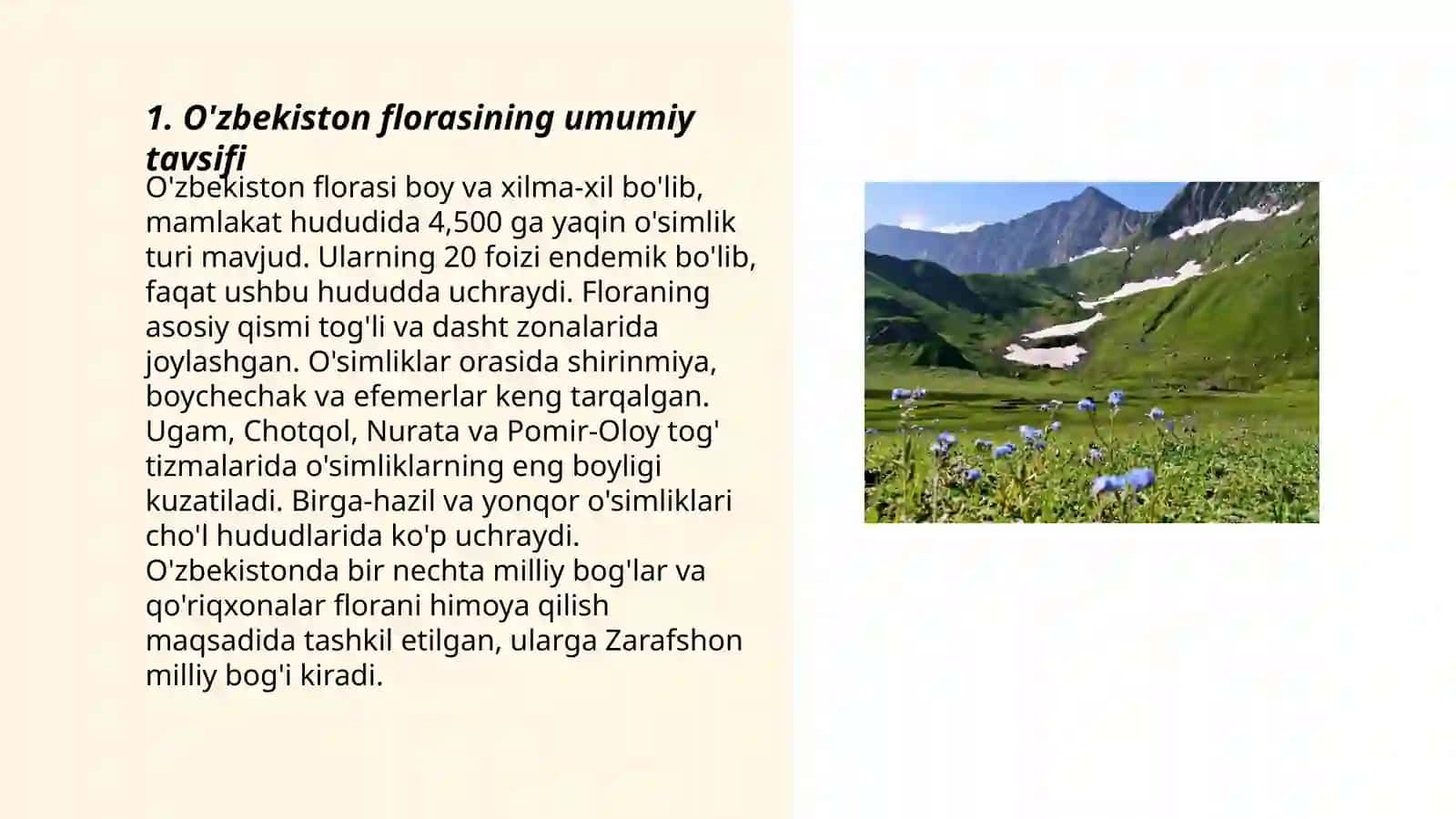 O’zbekiston florasining hayotiy shakllari va xilma-xilligini tahlil etish 3