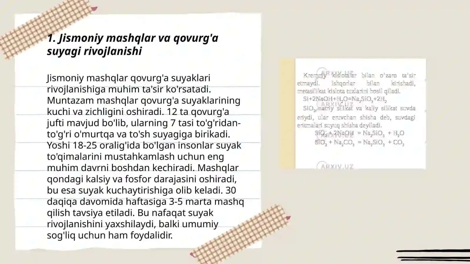 Qol suyaklari birikmalari rivojlanishiga sport va mehnatning tasiri Karimova Mohira 3