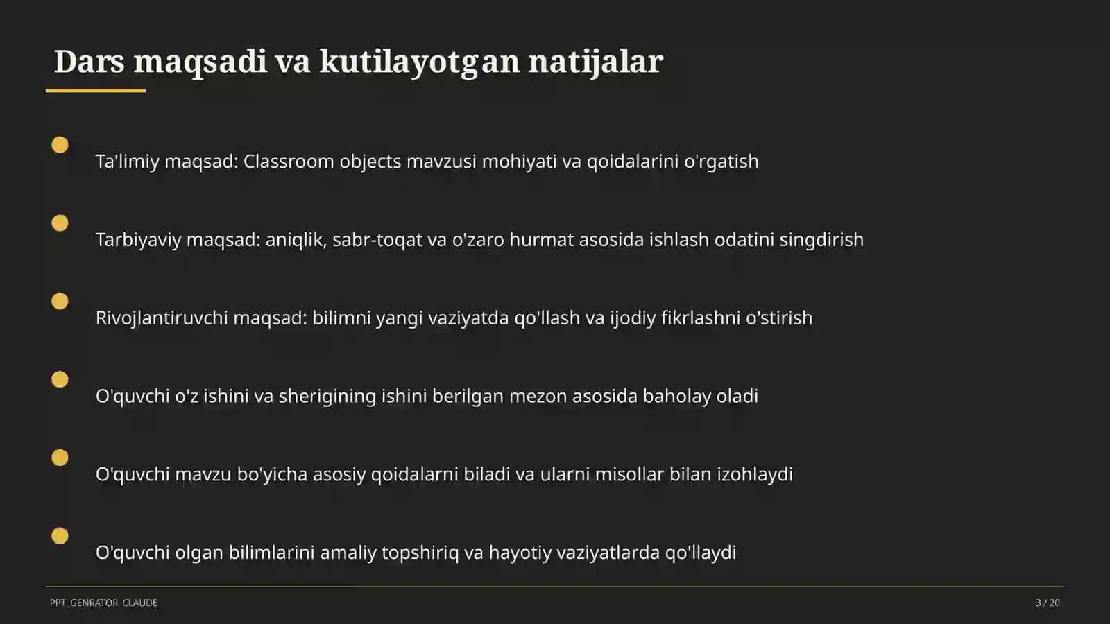 Classroom objects (2-sinf) 3