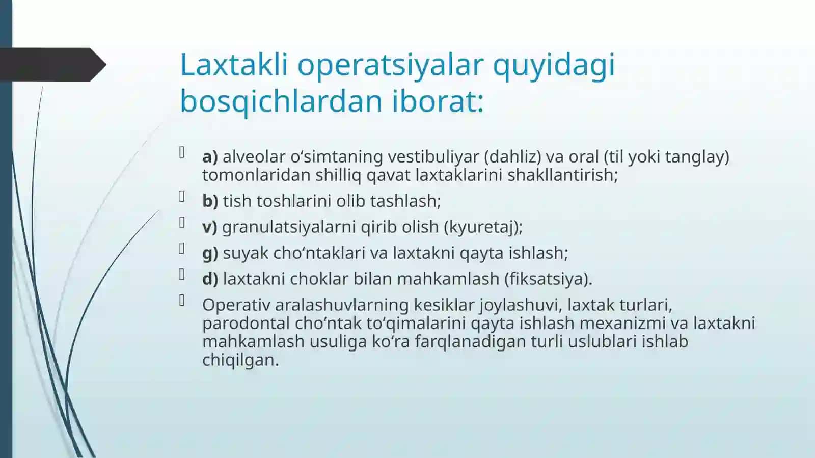 Parodontal xirurgiyada laxtakli operatsiyalar. 3