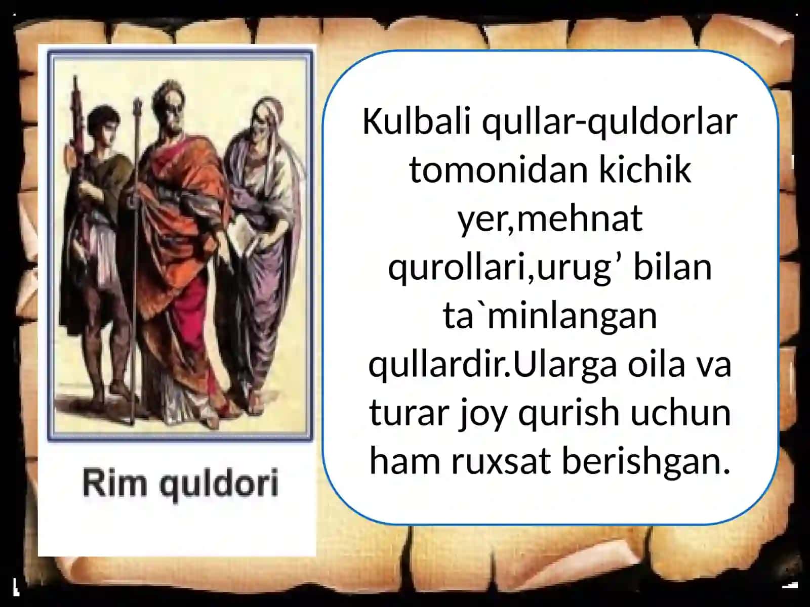 "Qullar va gladiatorlar" darslik 3