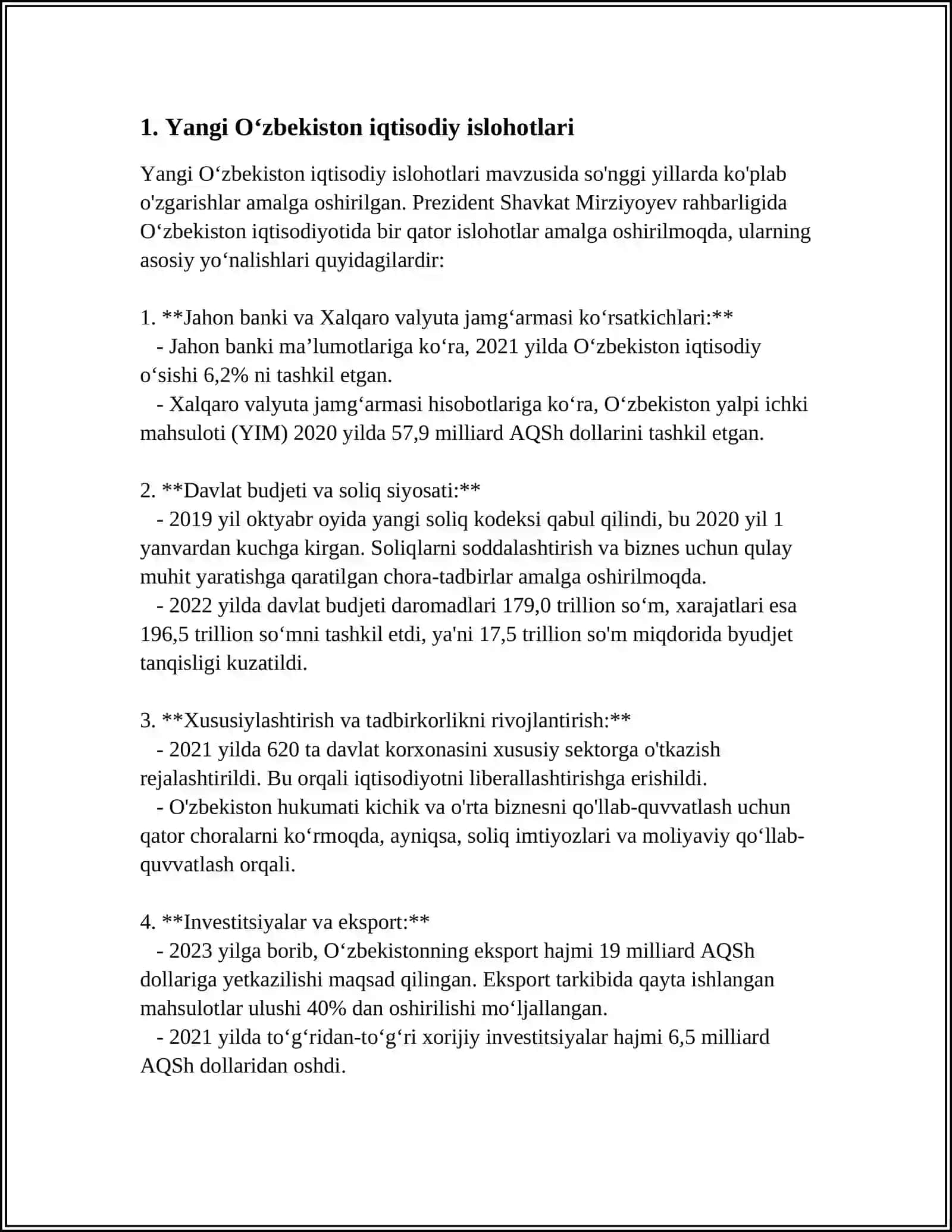 Yangi O‘zbekistonda Prezident Sh.M.Mirziyoyev Rahbarligi Vatashabbusi Ostida Amalga Oshirilayotgan Islohotlar 3