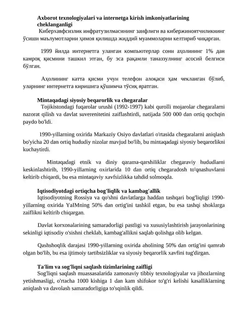 Yangi ming yillik arafasida óz yechimini topmayotgan muammolar 3